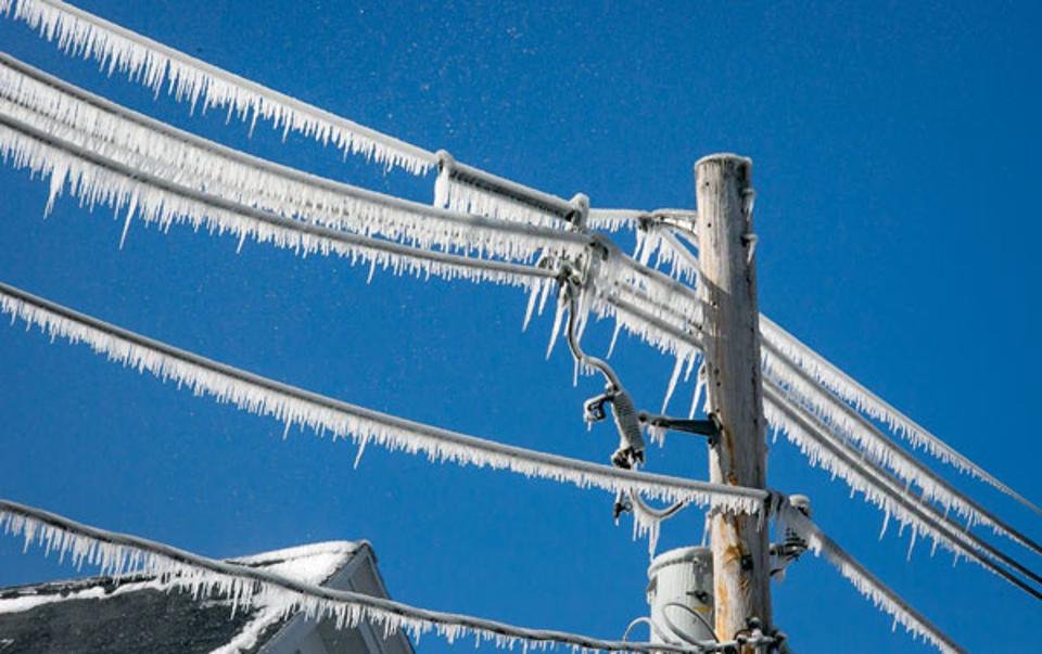 frozen electric lines